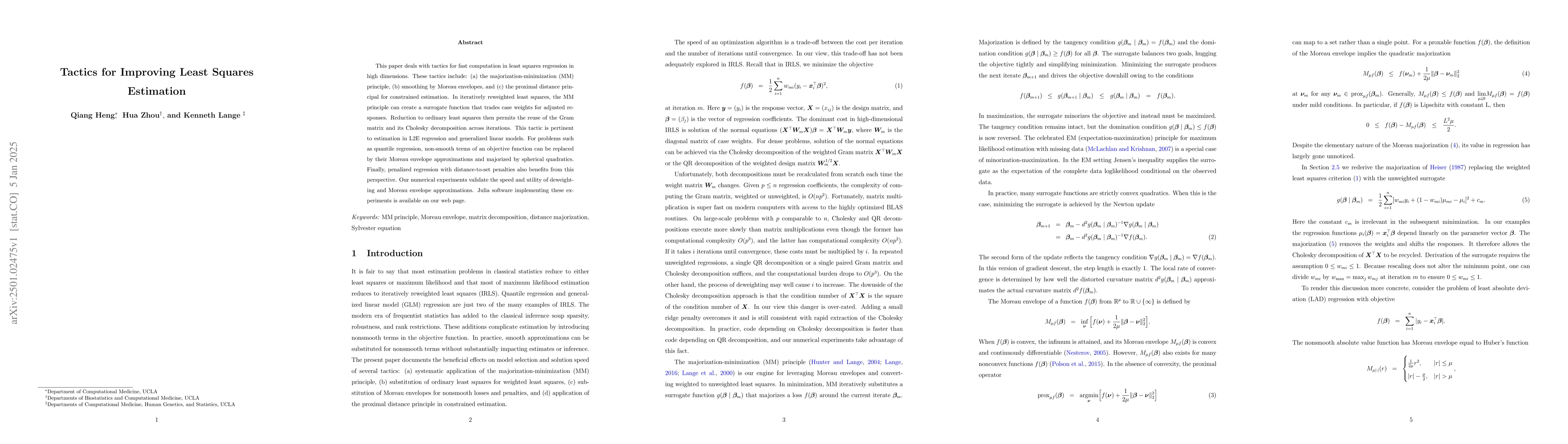 Thumbnail for Tactics for Improving Least Squares Estimation