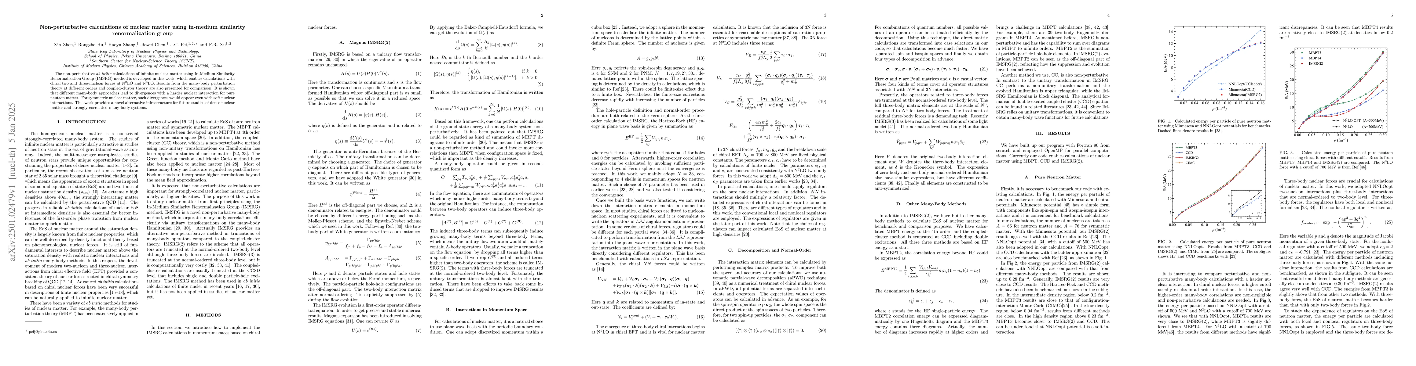 Thumbnail for Non-perturbative calculations of nuclear matter using in-medium
  similarity renormalization group