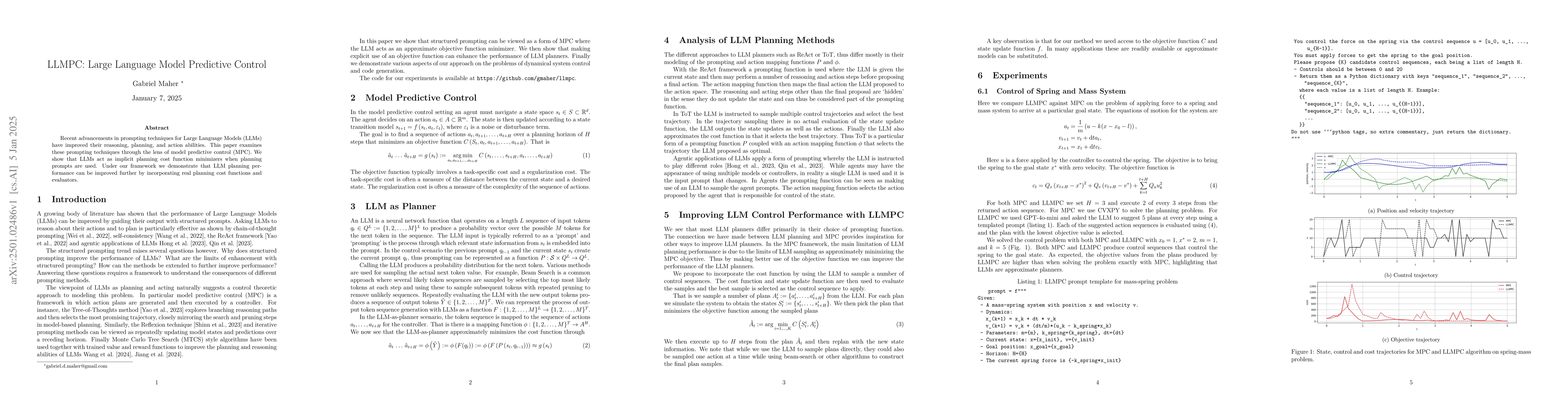 Thumbnail for LLMPC: Large Language Model Predictive Control