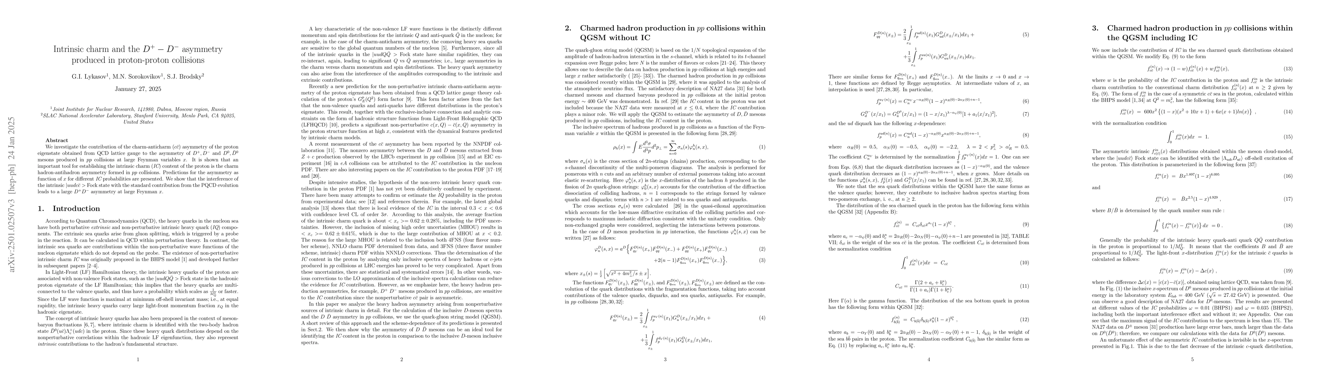 Thumbnail for Intrinsic charm and D+D- asymmetry produced in proton-proton collisions