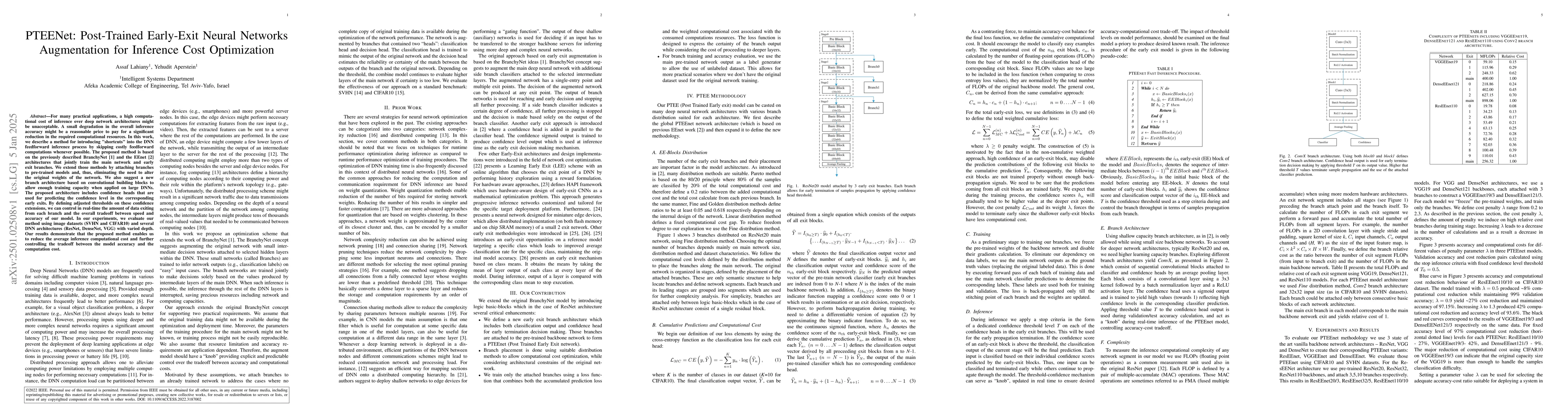 Thumbnail for PTEENet: Post-Trained Early-Exit Neural Networks Augmentation for
  Inference Cost Optimization