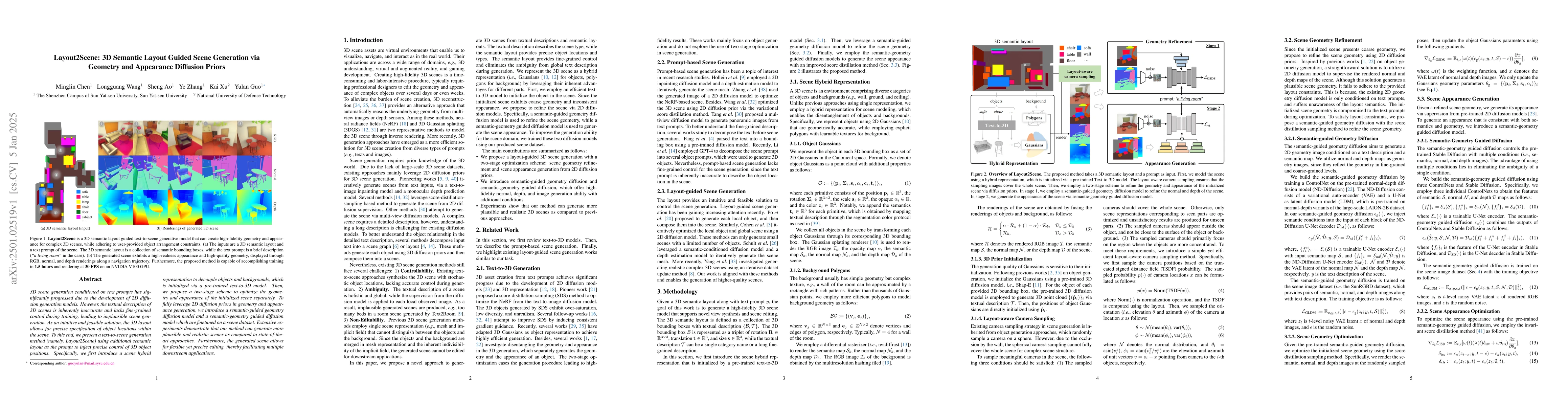 Thumbnail for Layout2Scene: 3D Semantic Layout Guided Scene Generation via Geometry
  and Appearance Diffusion Priors
