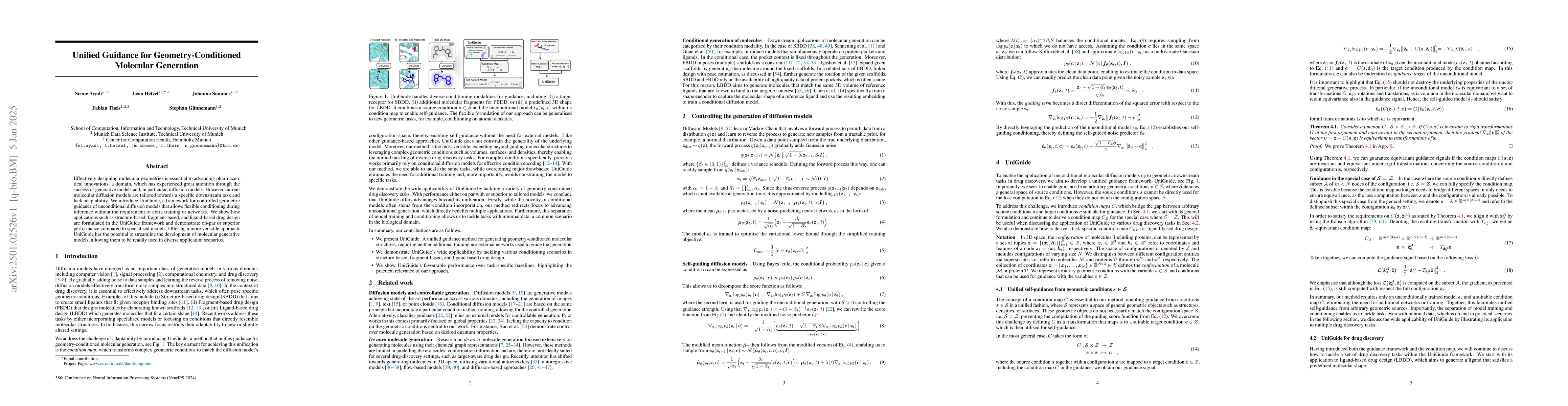 Thumbnail for Unified Guidance for Geometry-Conditioned Molecular Generation