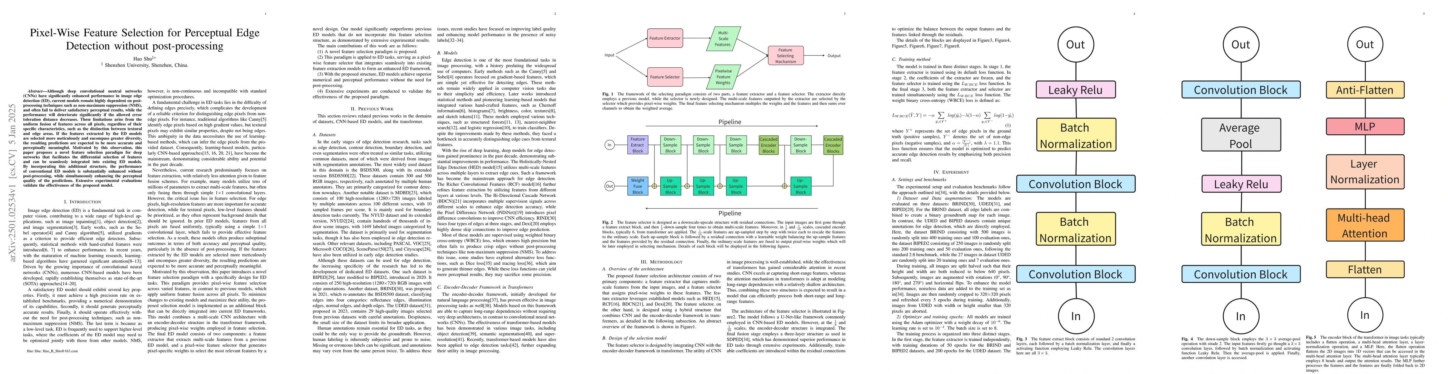 Thumbnail for Pixel-Wise Feature Selection for Perceptual Edge Detection without
  post-processing