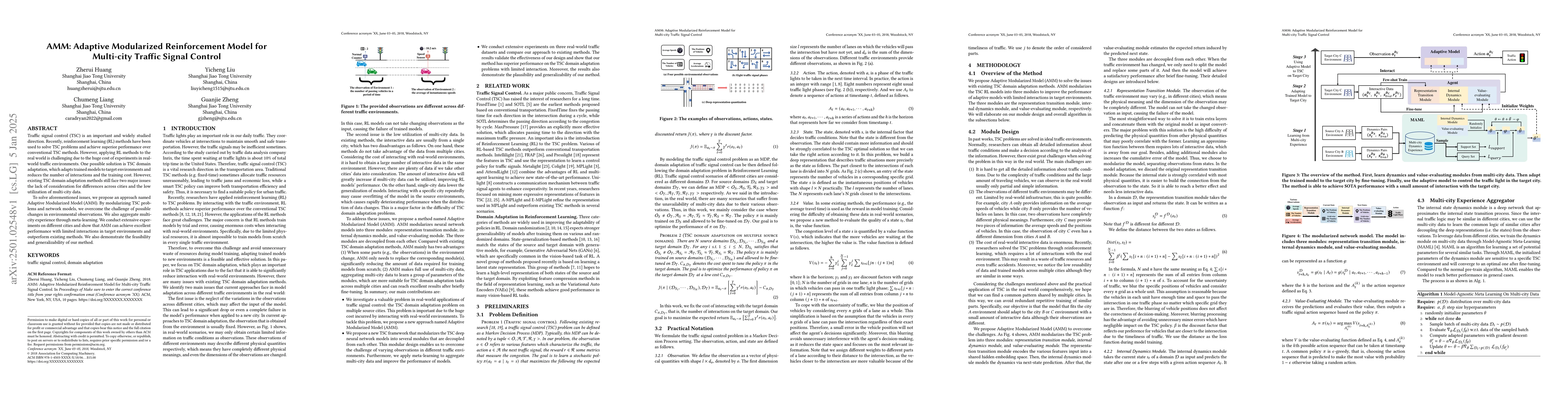 Thumbnail for AMM: Adaptive Modularized Reinforcement Model for Multi-city Traffic
  Signal Control