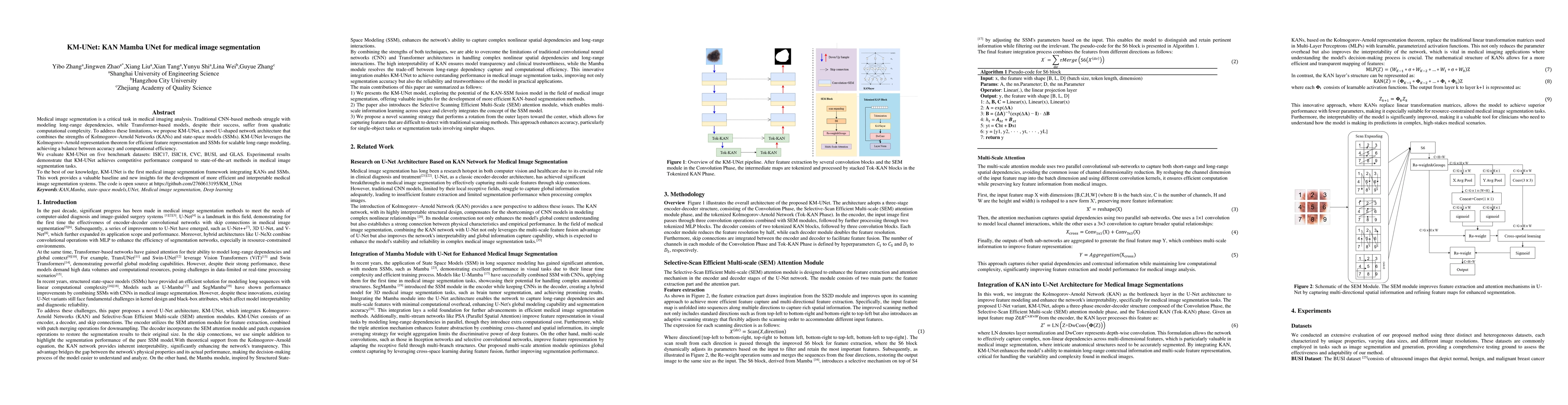 Thumbnail for KM-UNet KAN Mamba UNet for medical image segmentation