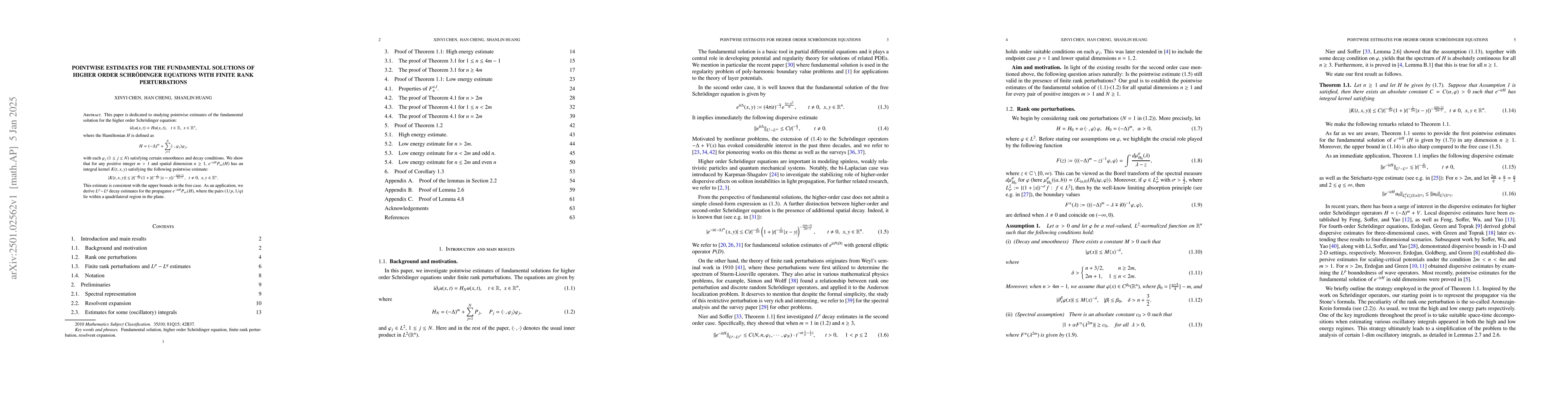 Thumbnail for Pointwise estimates for the fundamental solutions of higher order
  schrödinger equations with finite rank perturbations