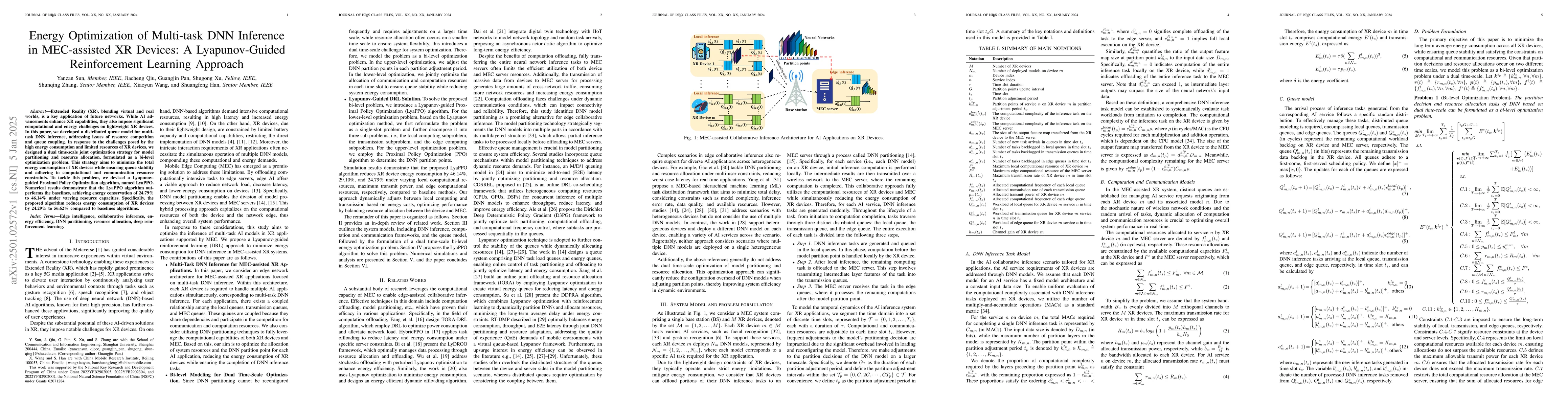 Thumbnail for Energy Optimization of Multi-task DNN Inference in MEC-assisted XR
  Devices: A Lyapunov-Guided Reinforcement Learning Approach