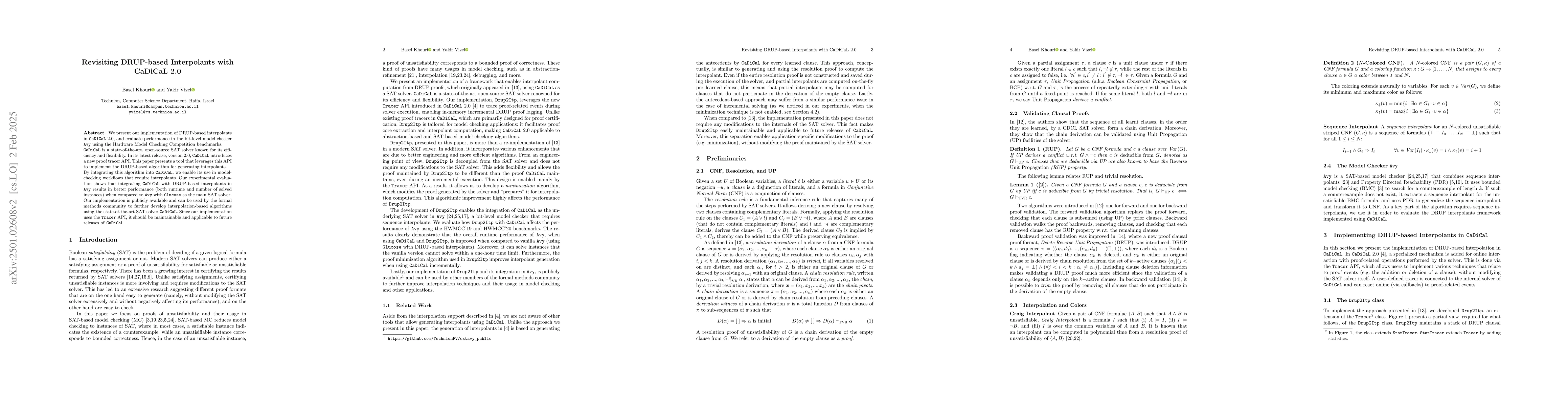 Thumbnail for Revisiting DRUP-based Interpolants with CaDiCaL 2.0