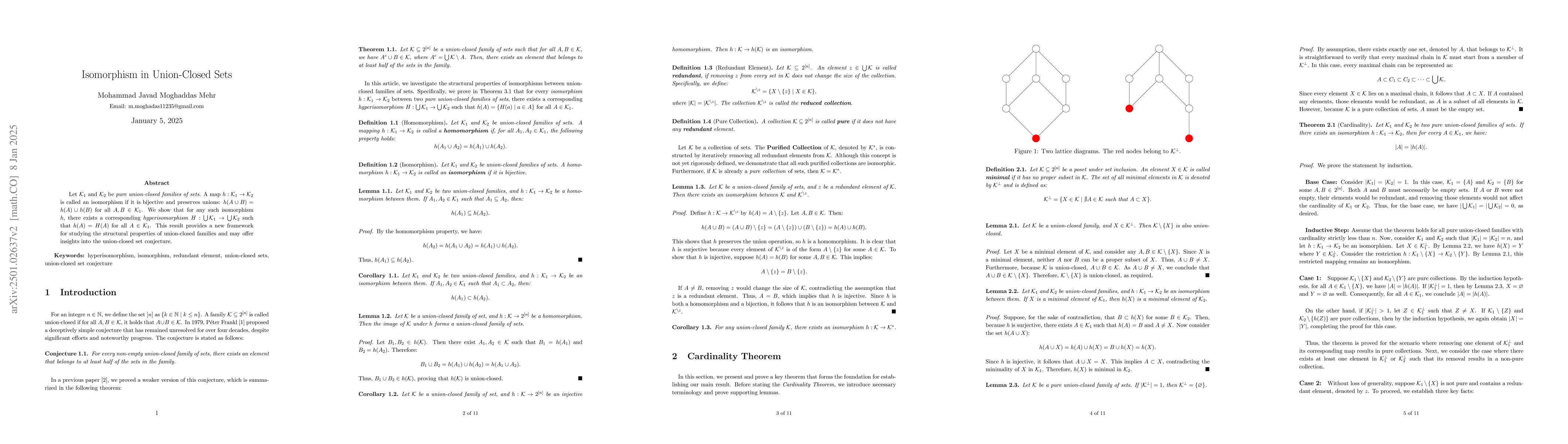 Thumbnail for Isomorphism in Union-Closed Sets