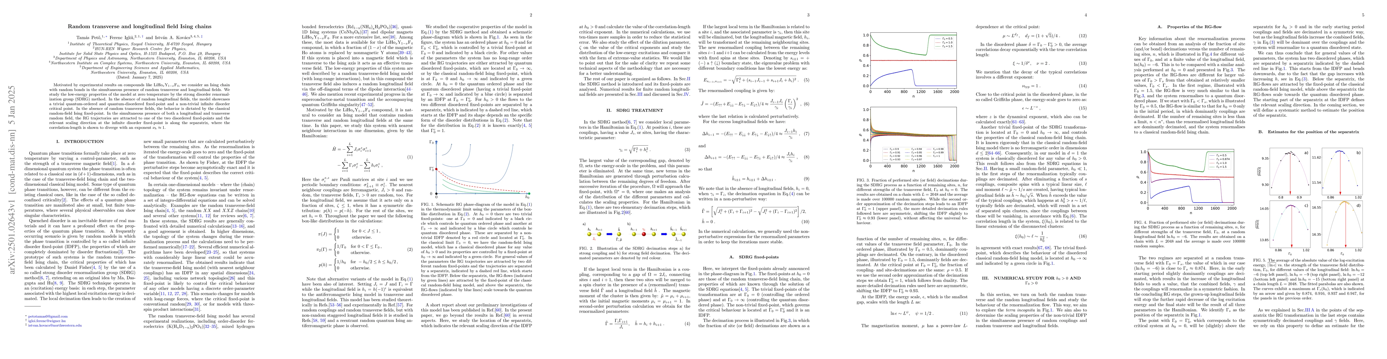 Thumbnail for Random transverse and longitudinal field Ising chains