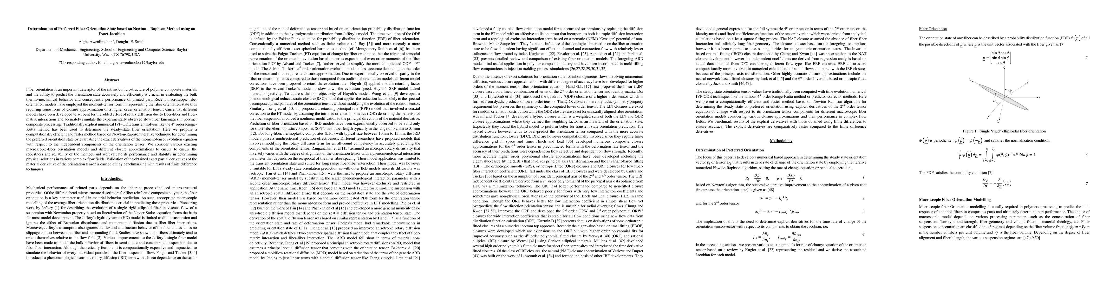 Thumbnail for Determination of Preferred Fiber Orientation State based on
  Newton-Raphson Method using Exact Jacobian