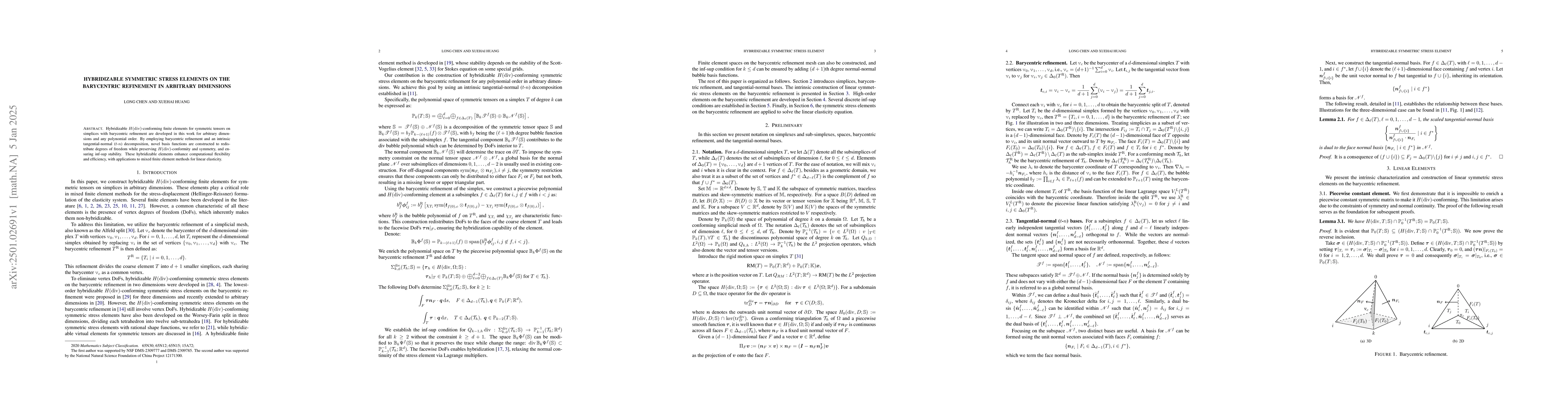 Thumbnail for Hybridizable Symmetric Stress Elements on the Barycentric Refinement in
  Arbitrary Dimensions