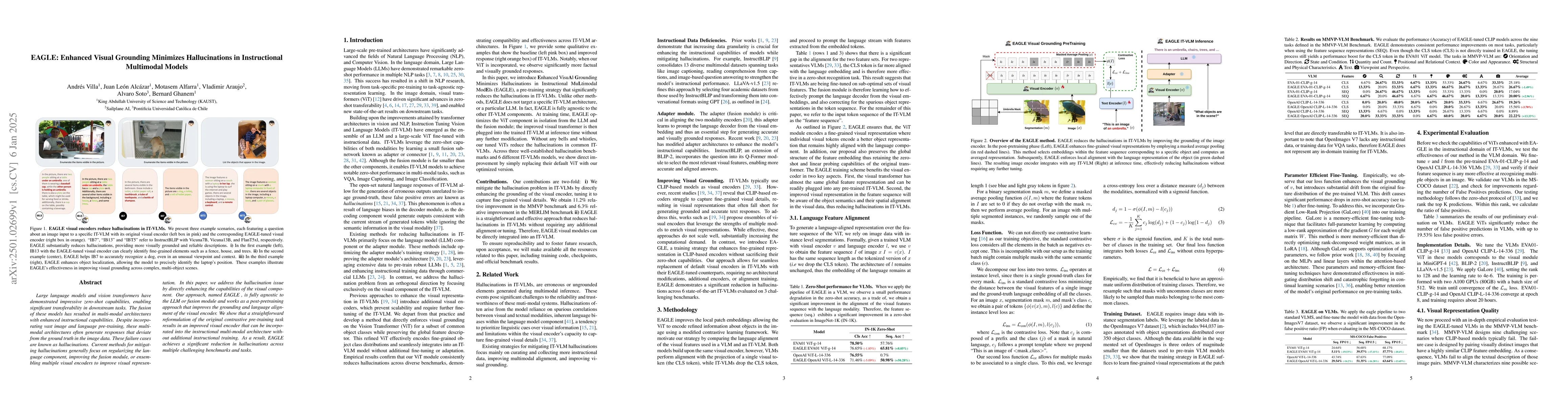Thumbnail for EAGLE: Enhanced Visual Grounding Minimizes Hallucinations in
  Instructional Multimodal Models
