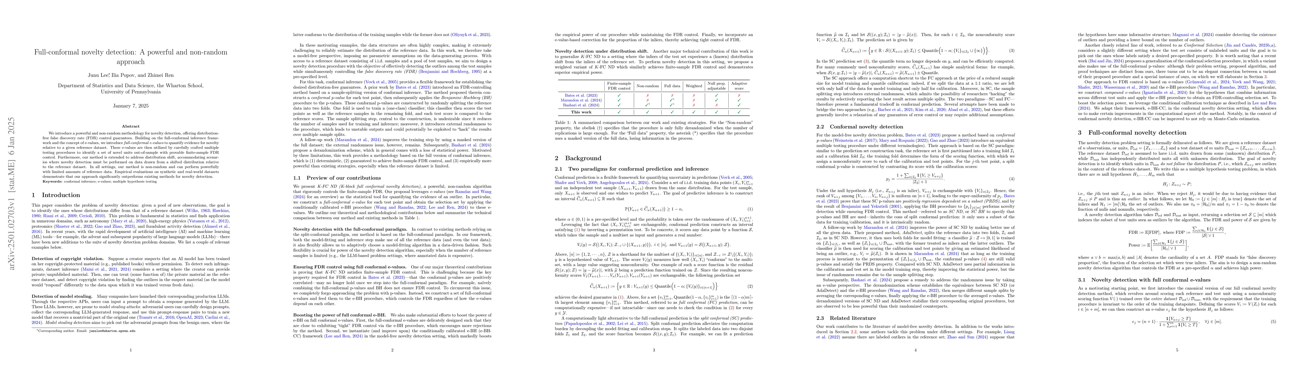 Thumbnail for Full-conformal novelty detection: A powerful and non-random approach