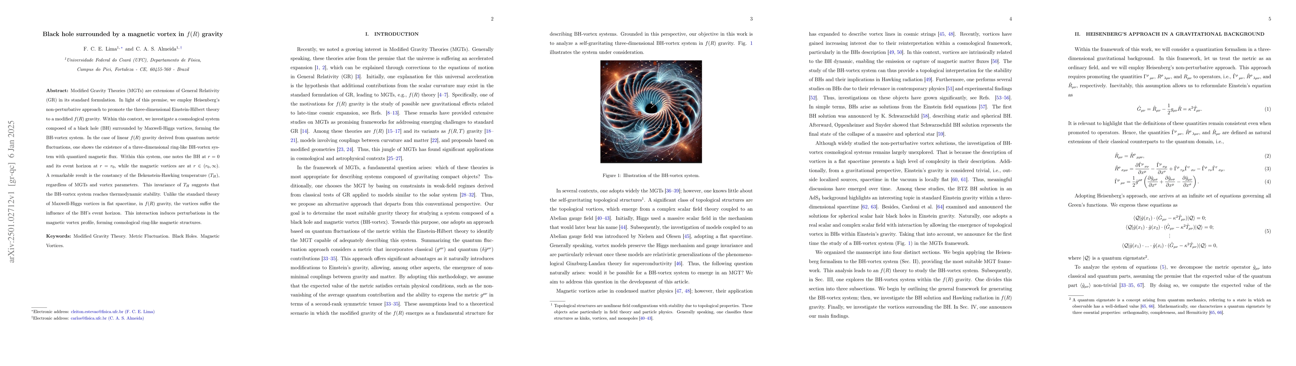 Thumbnail for Black hole surrounded by a magnetic vortex in $f(R)$ gravity