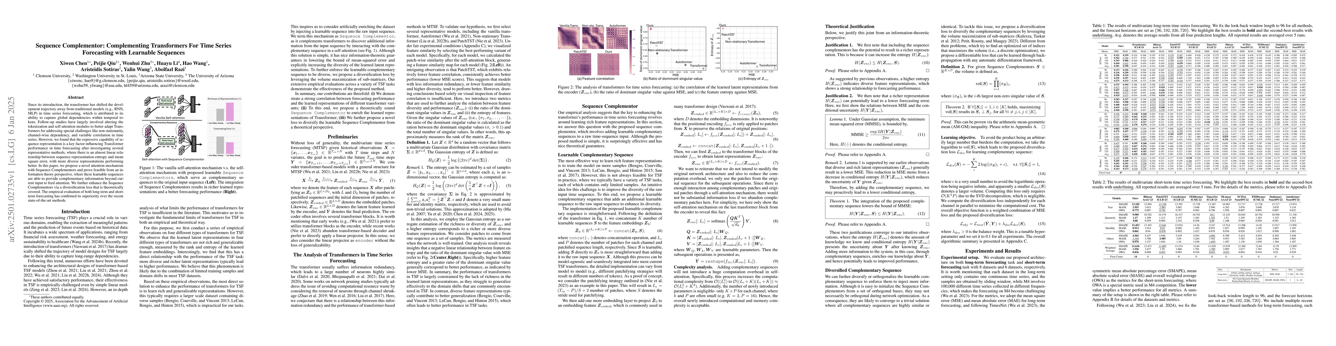 Thumbnail for Sequence Complementor: Complementing Transformers For Time Series
  Forecasting with Learnable Sequences
