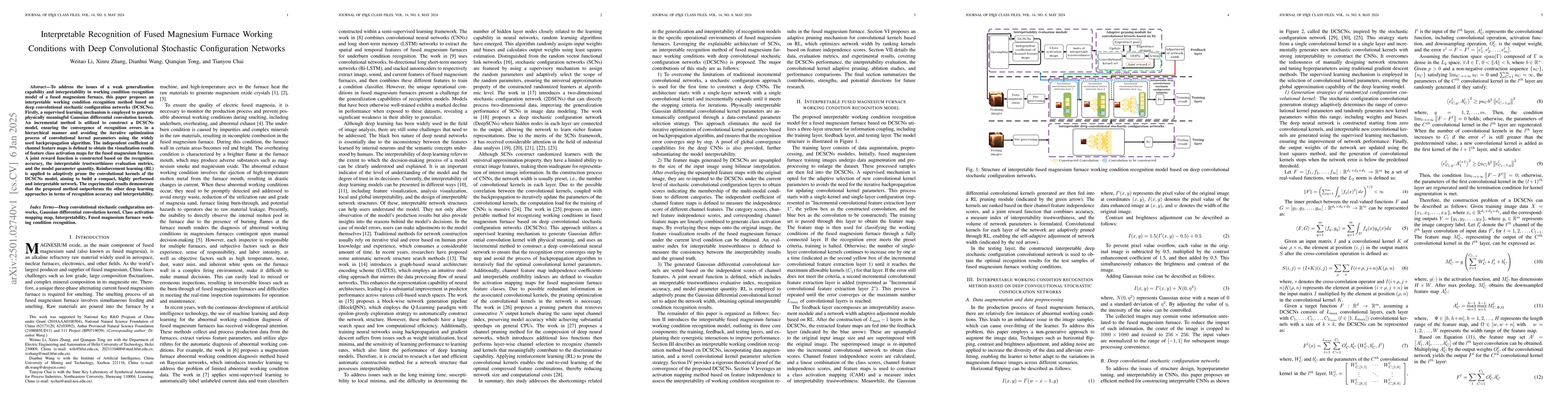 Thumbnail for Interpretable Recognition of Fused Magnesium Furnace Working Conditions
  with Deep Convolutional Stochastic Configuration Networks