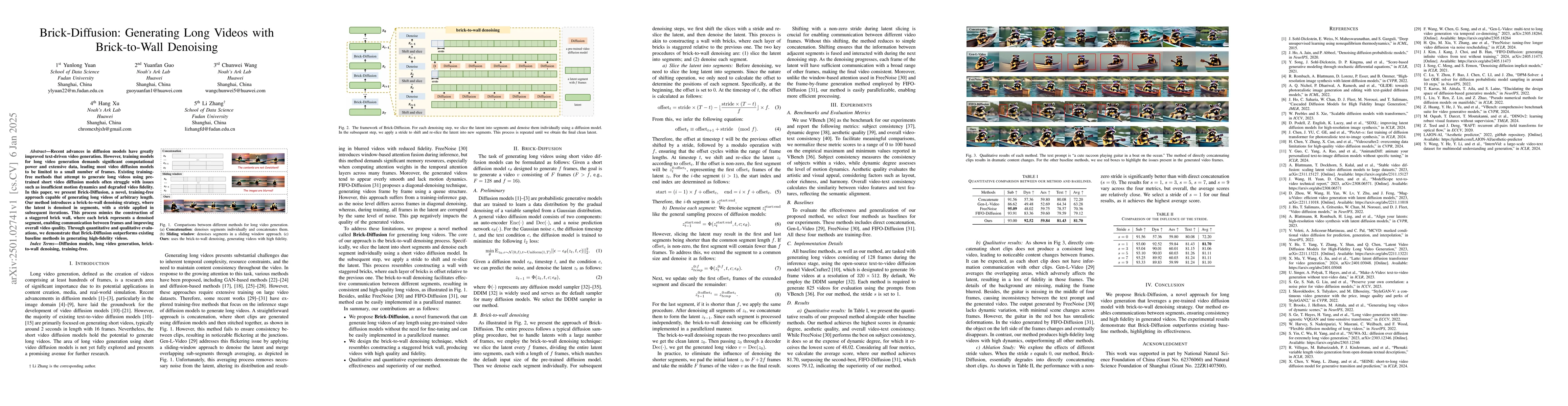 Thumbnail for Brick-Diffusion: Generating Long Videos with Brick-to-Wall Denoising