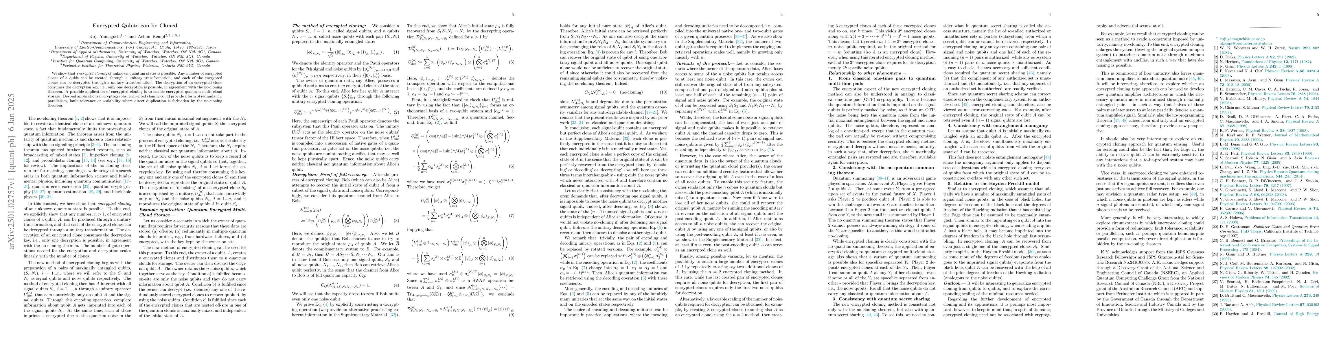 Thumbnail for Encrypted Qubits can be Cloned