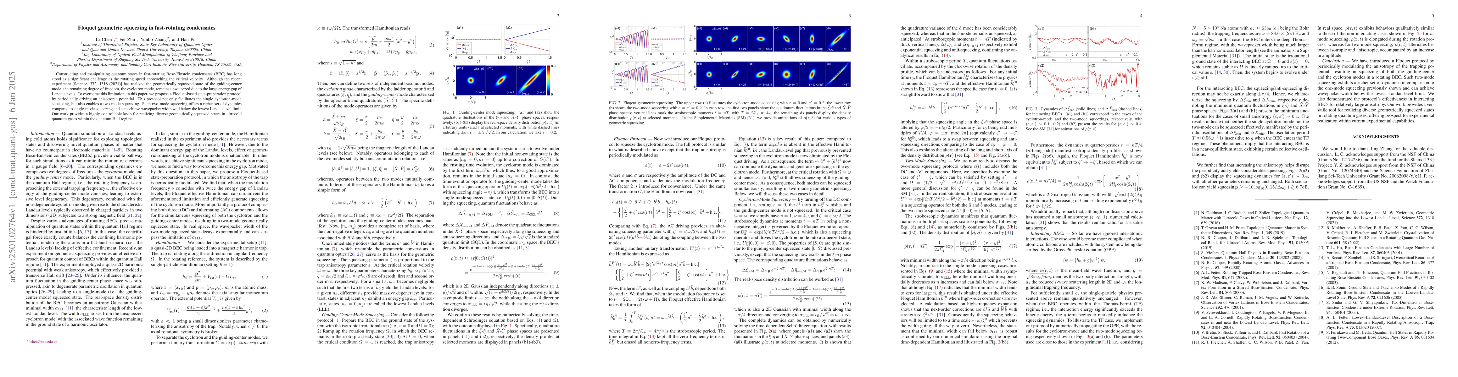 Thumbnail for Floquet geometric squeezing in fast-rotating condensates