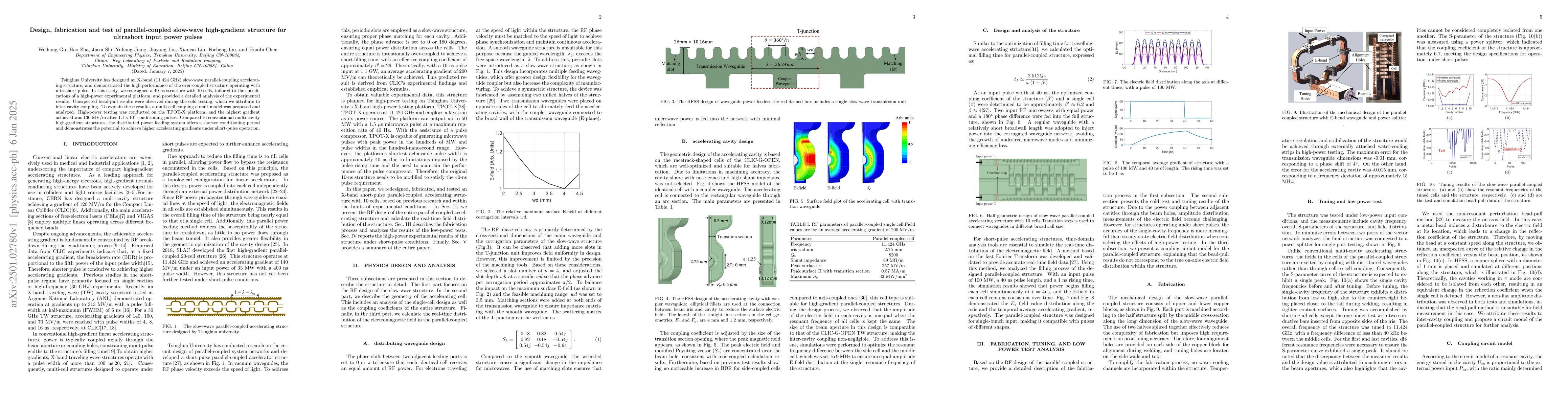 Thumbnail for Design, fabrication and test of parallel-coupled slow-wave high-gradient
  structure for ultrashort input power pulses