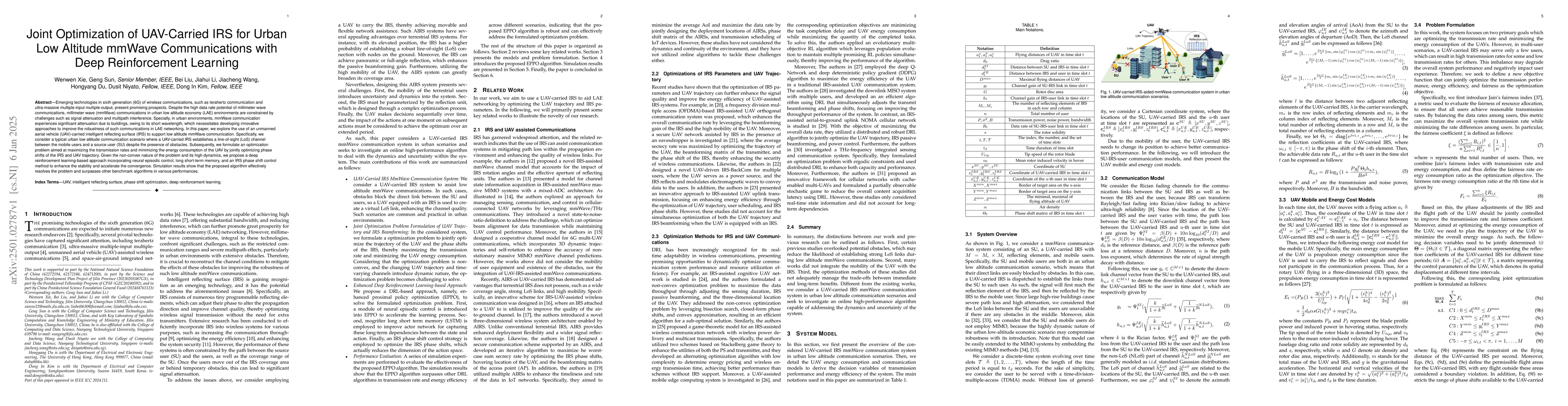 Thumbnail for Joint Optimization of UAV-Carried IRS for Urban Low Altitude mmWave
  Communications with Deep Reinforcement Learning