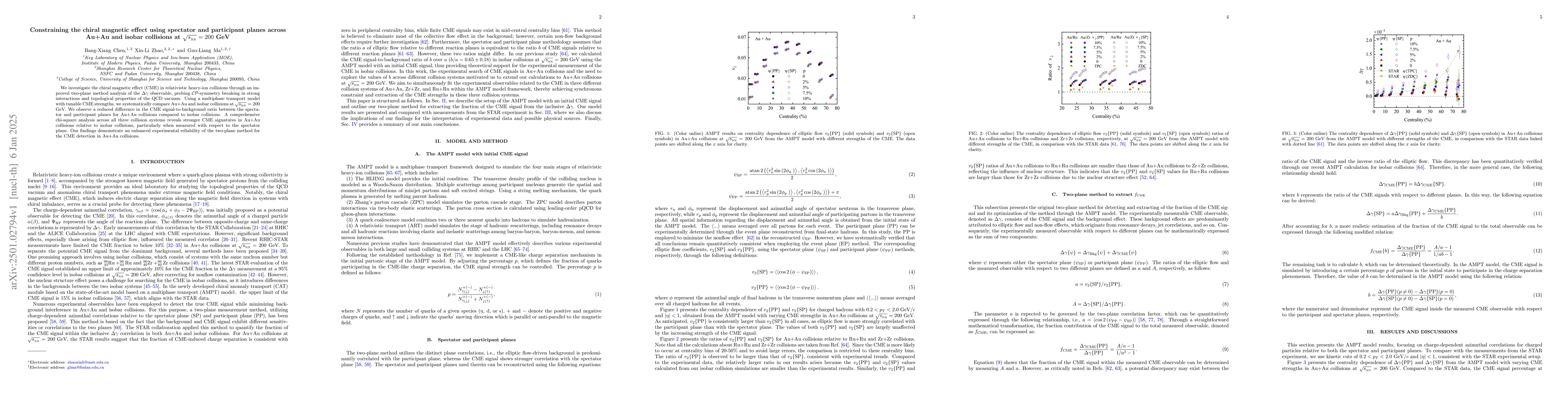 Thumbnail for Constraining the chiral magnetic effect using spectator and participant
  planes across Au+Au and isobar collisions at $\sqrt{s_{_{\rm NN}}} = 200$ GeV