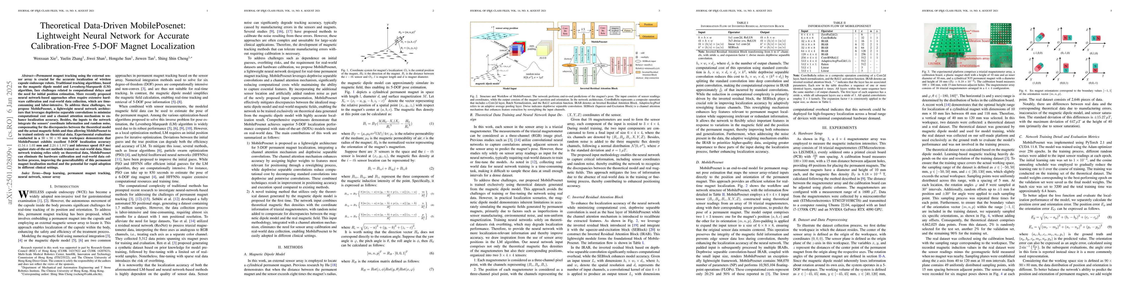 Thumbnail for Theoretical Data-Driven MobilePosenet: Lightweight Neural Network for
  Accurate Calibration-Free 5-DOF Magnet Localization