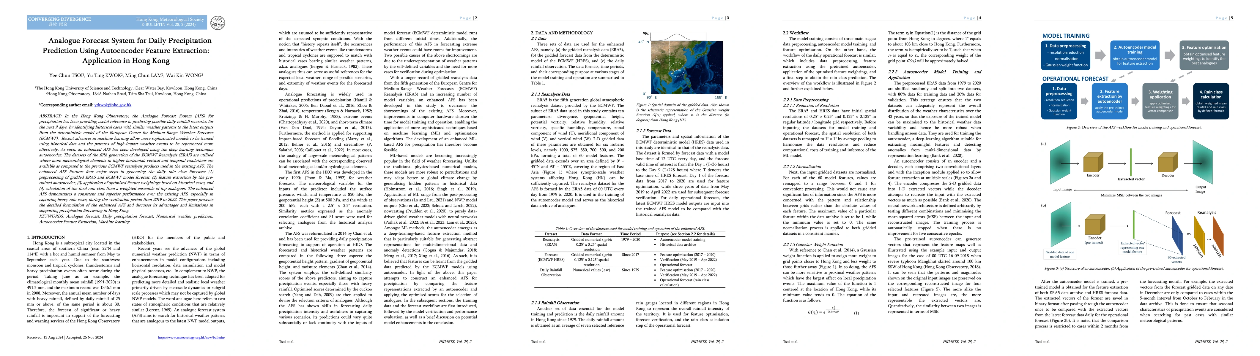 Thumbnail for Analogue Forecast System for Daily Precipitation Prediction Using
  Autoencoder Feature Extraction: Application in Hong Kong