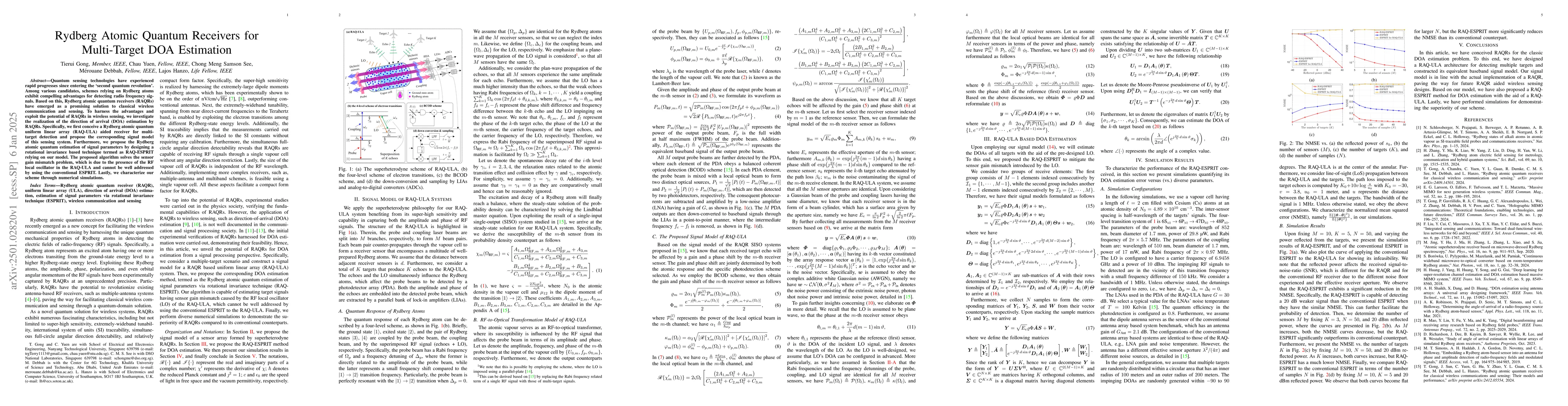 Thumbnail for Rydberg Atomic Quantum Receivers for Multi-Target DOA Estimation