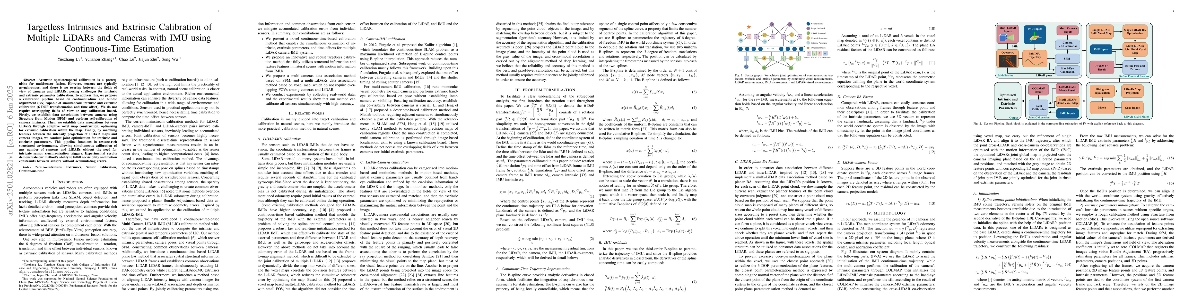 Thumbnail for Targetless Intrinsics and Extrinsic Calibration of Multiple LiDARs and
  Cameras with IMU using Continuous-Time Estimation