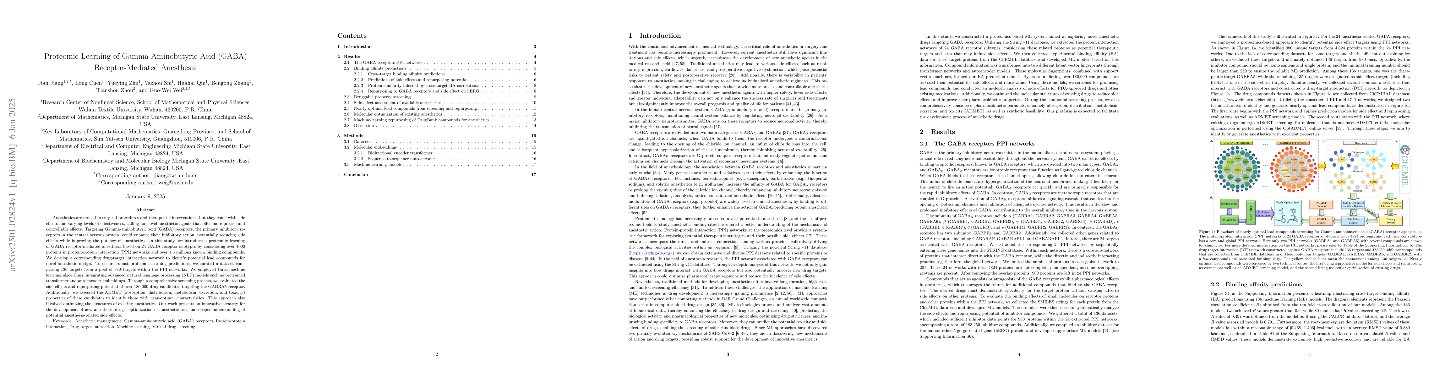 Thumbnail for Proteomic Learning of Gamma-Aminobutyric Acid (GABA) Receptor-Mediated
  Anesthesia