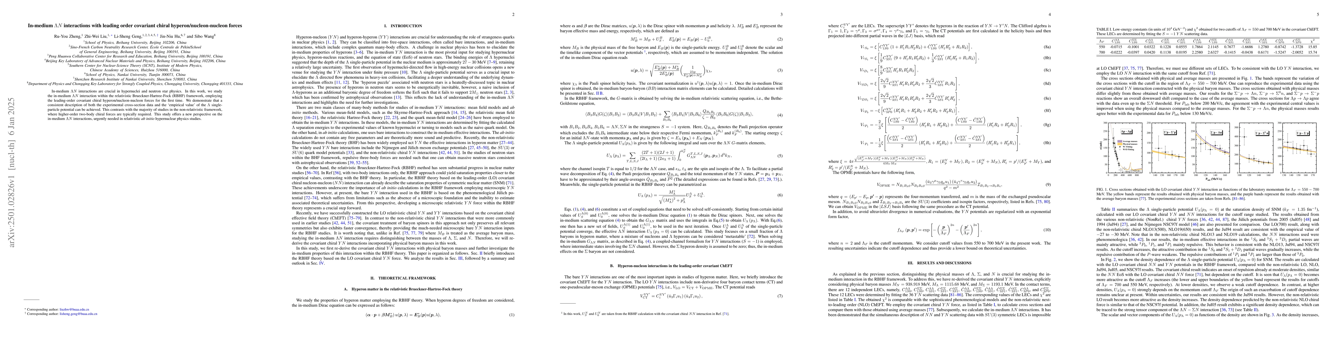 Thumbnail for In-medium $ΛN$ interactions with leading order covariant chiral
  hyperon/nucleon-nucleon forces