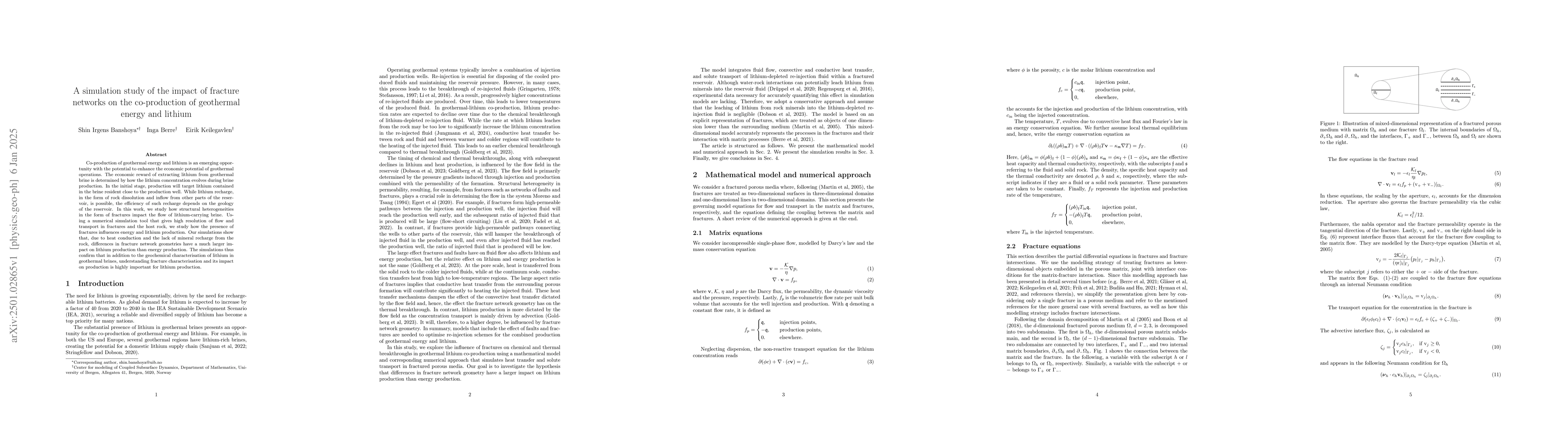 Thumbnail for A simulation study of the impact of fracture networks on the
  co-production of geothermal energy and lithium