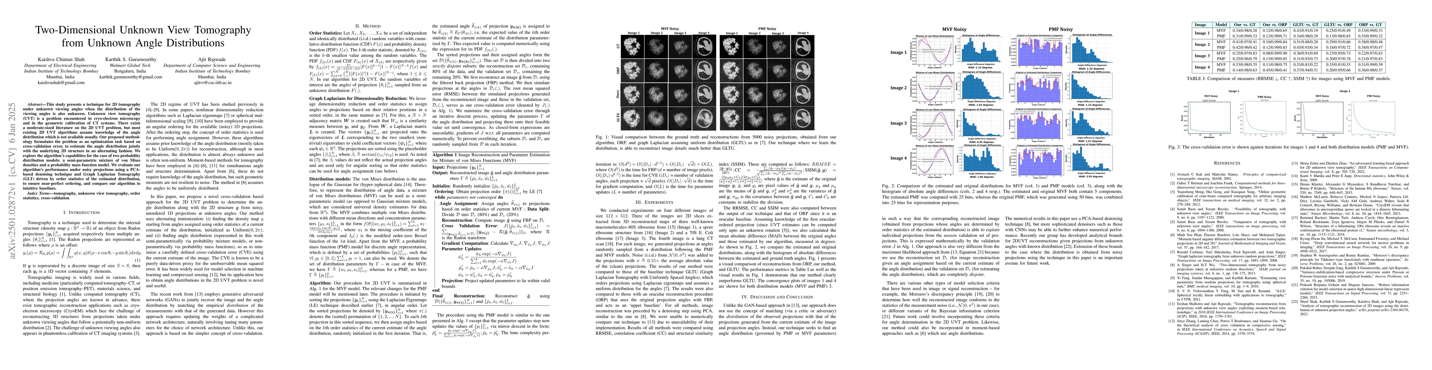 Thumbnail for Two-Dimensional Unknown View Tomography from Unknown Angle Distributions
