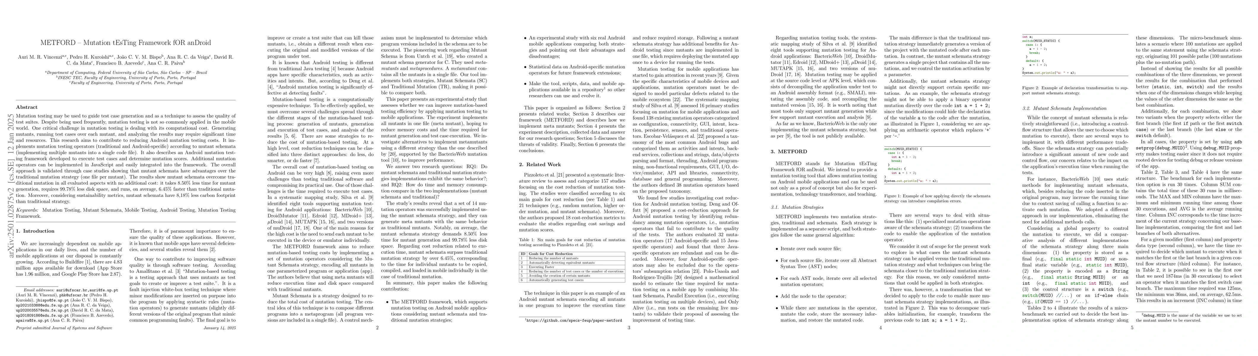 Thumbnail for METFORD -- Mutation tEsTing Framework fOR anDroid