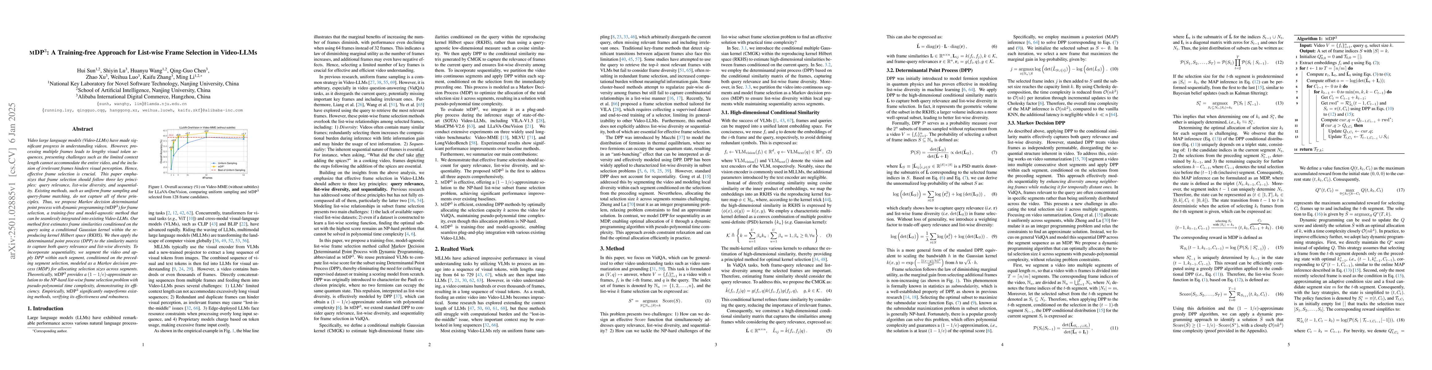 Thumbnail for MDP3: A Training-free Approach for List-wise Frame Selection in
  Video-LLMs