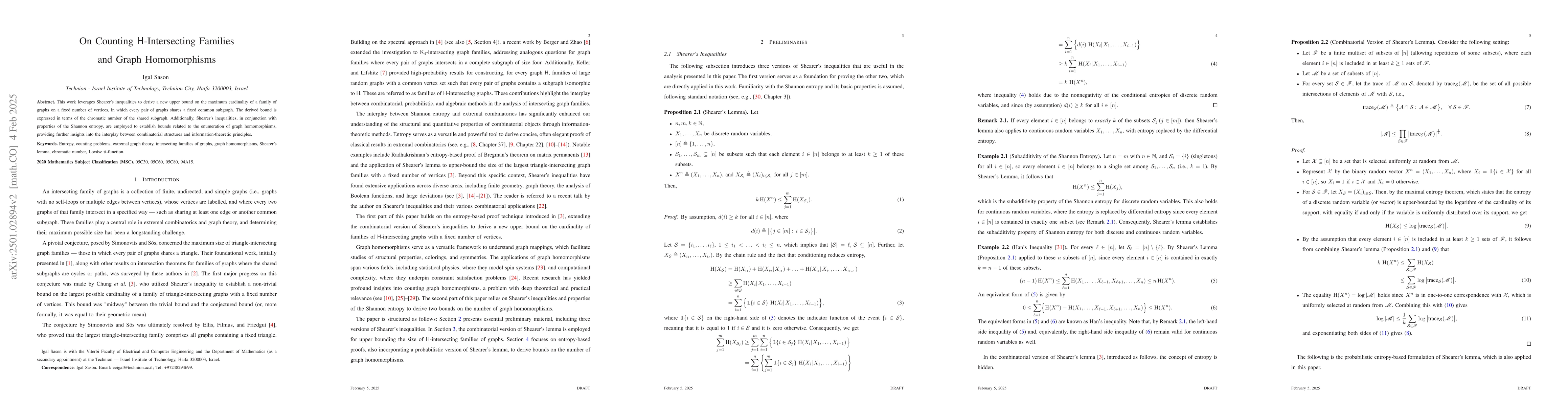 Thumbnail for On Counting H-Intersecting Families and Graph Homomorphisms