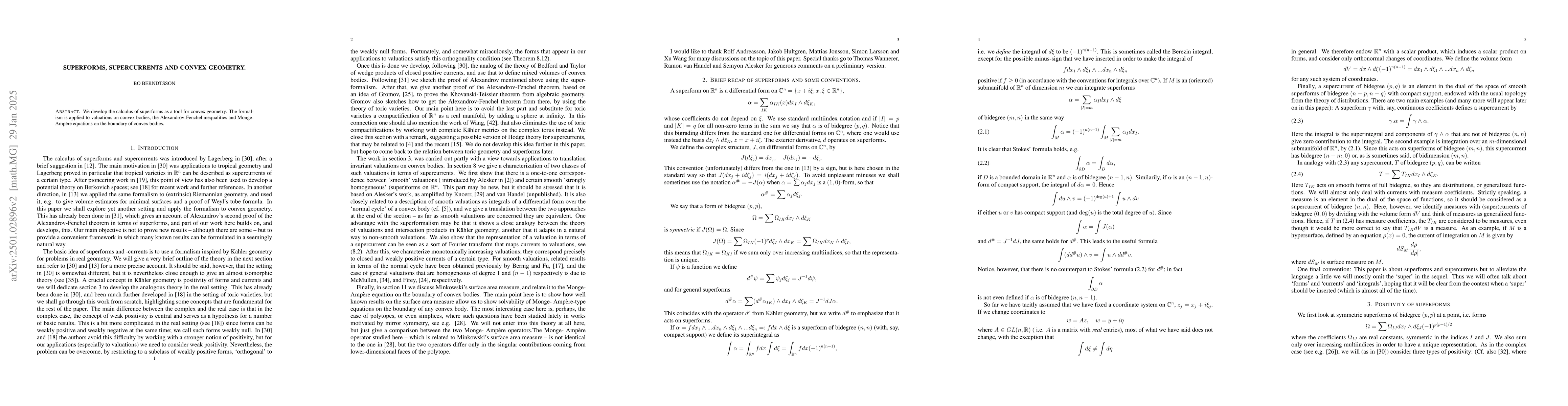 Thumbnail for Superforms, supercurrents and convex geometry
