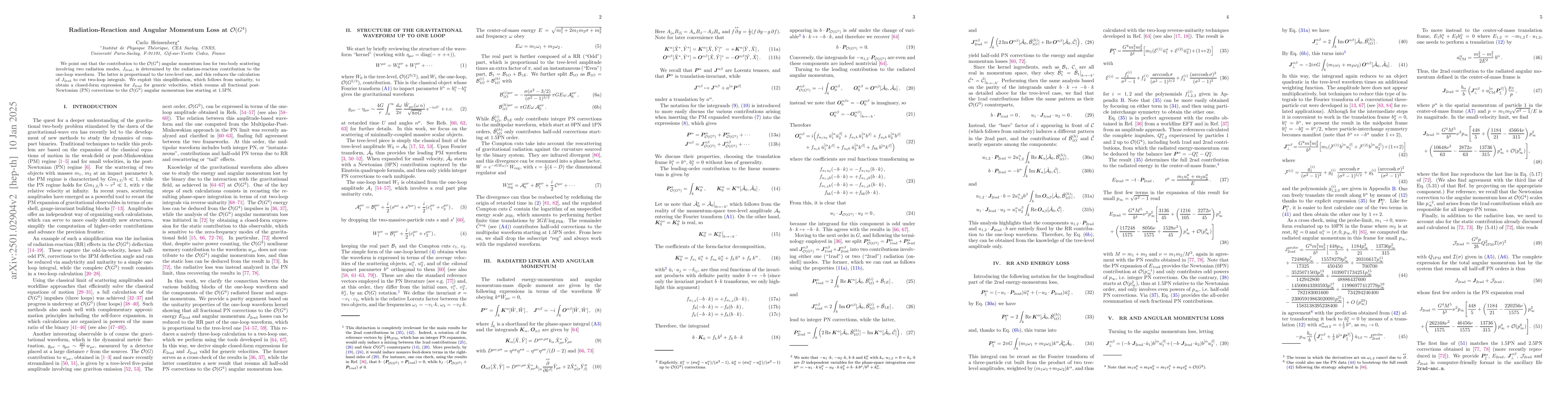 Thumbnail for Radiation-Reaction and Angular Momentum Loss at $\mathcal{O}(G^4)$