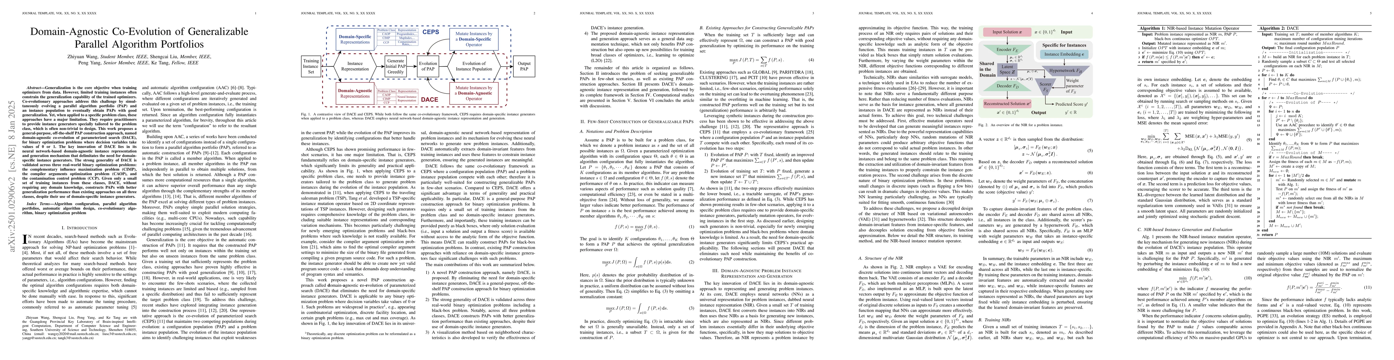 Thumbnail for Domain-Agnostic Co-Evolution of Generalizable Parallel Algorithm
  Portfolios