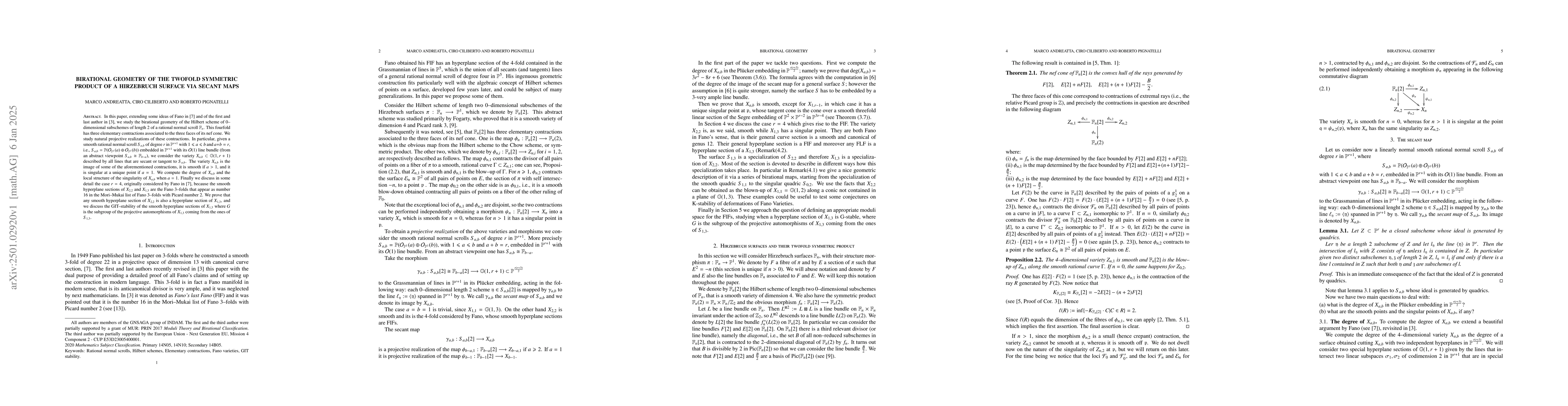 Thumbnail for Birational geometry of the twofold symmetric product of a Hirzebruch
  surface via secant maps