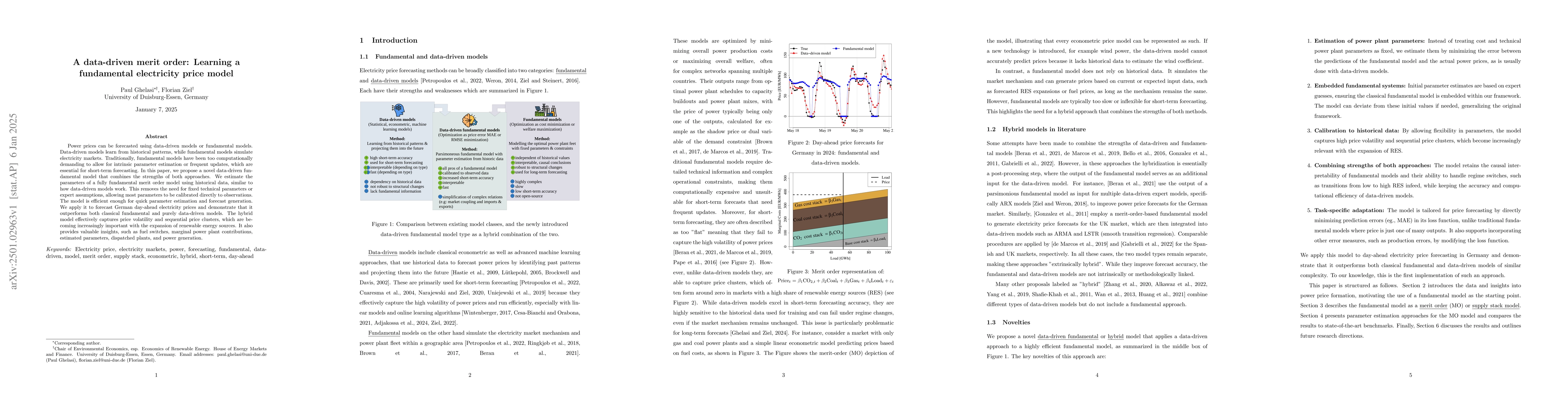 Thumbnail for A data-driven merit order: Learning a fundamental electricity price
  model