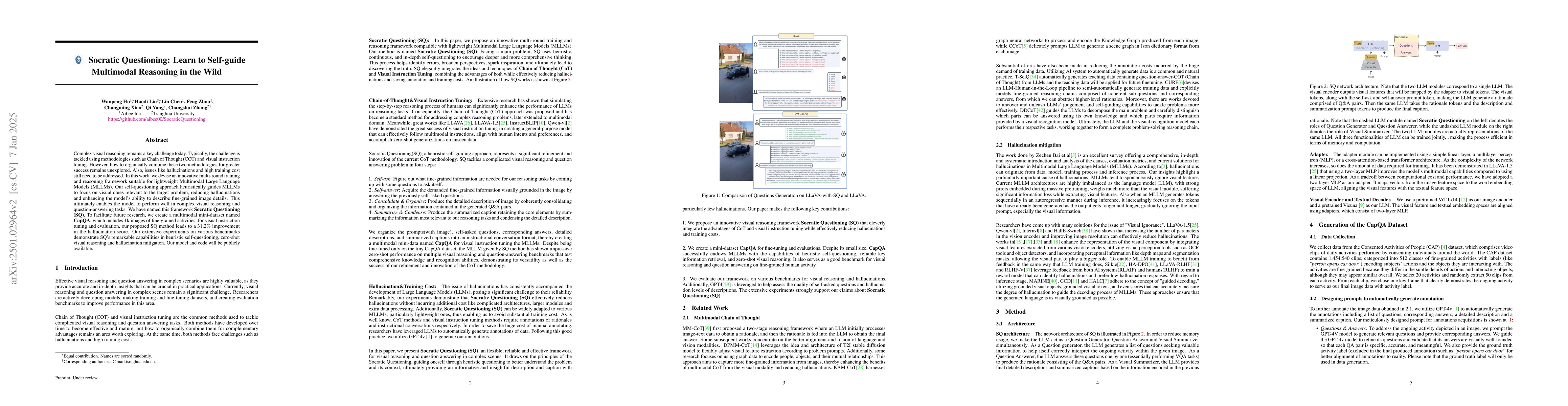 Thumbnail for Socratic Questioning: Learn to Self-guide Multimodal Reasoning in the
  Wild