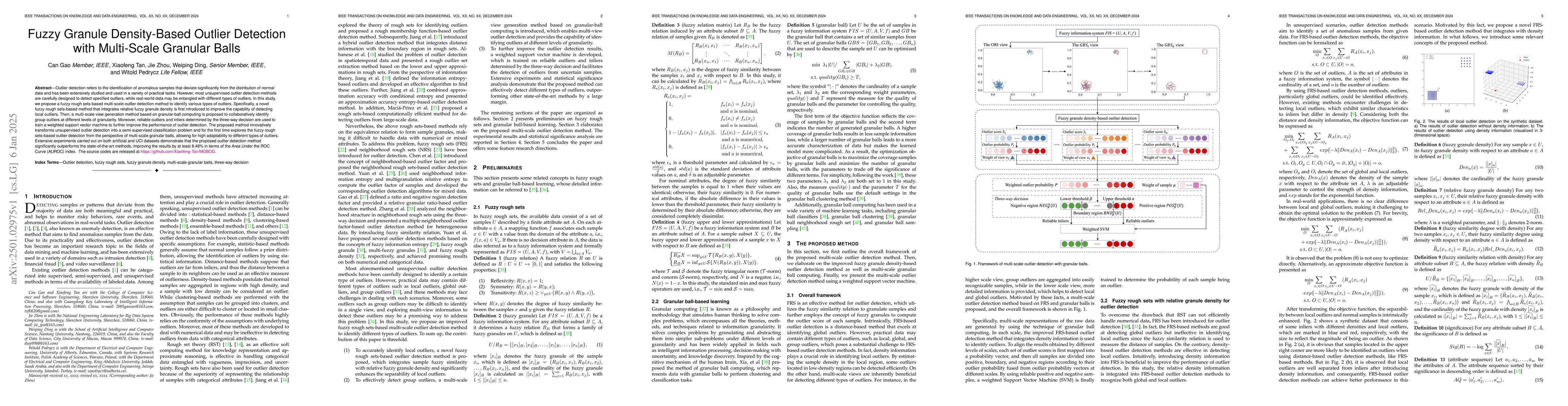 Thumbnail for Fuzzy Granule Density-Based Outlier Detection with Multi-Scale Granular
  Balls