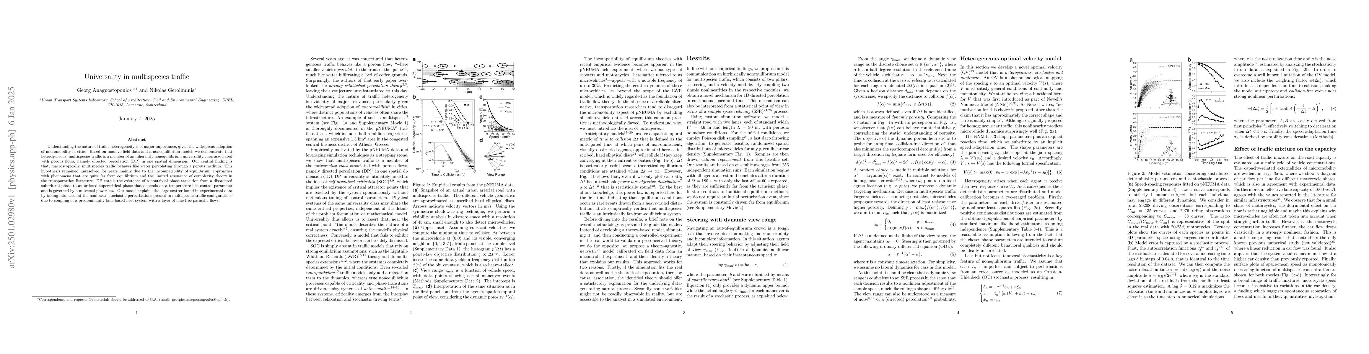 Thumbnail for Universality in multispecies traffic