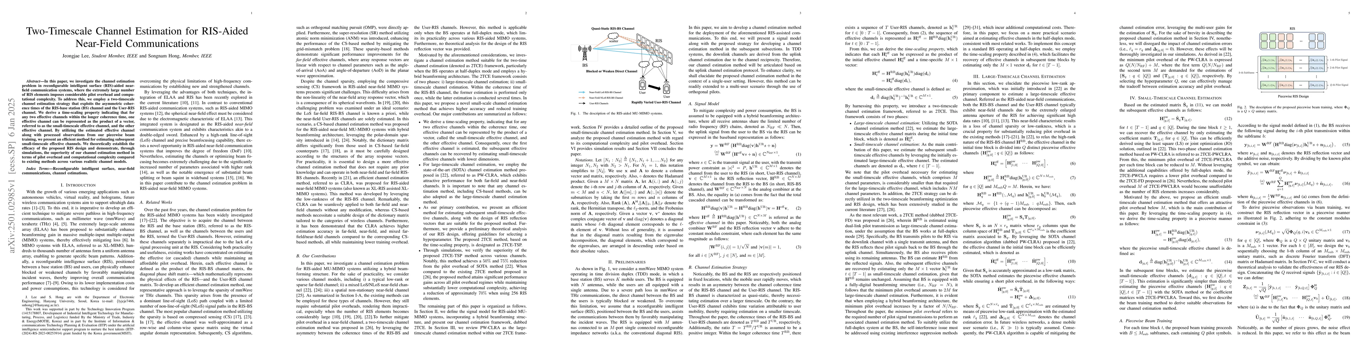 Thumbnail for Two-Timescale Channel Estimation for RIS-Aided Near-Field Communications