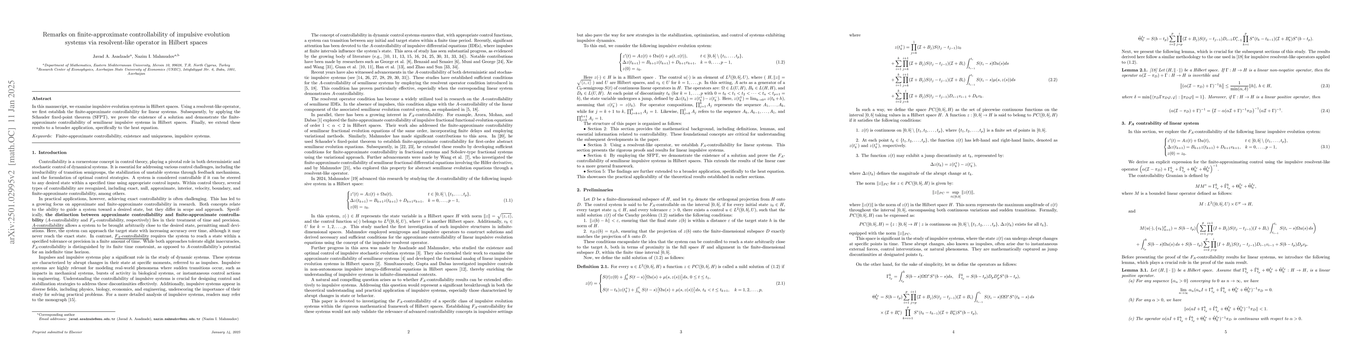 Thumbnail for Remarks on finite-approximate controllability of impulsive evolution
  systems via resolvent-like operator in Hilbert spaces