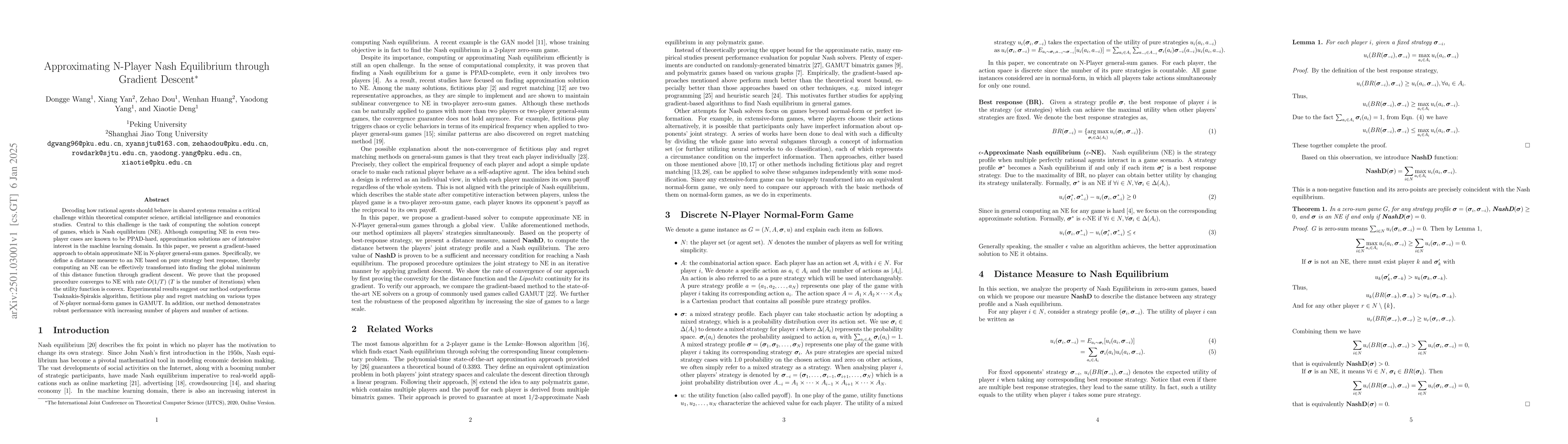 Thumbnail for Approximating N-Player Nash Equilibrium through Gradient Descent
